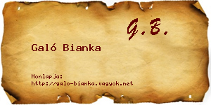 Galó Bianka névjegykártya